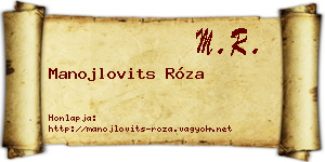 Manojlovits Róza névjegykártya